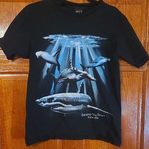 Mens Black Shark Graphic T-Shirt Panama City, FL Size Small